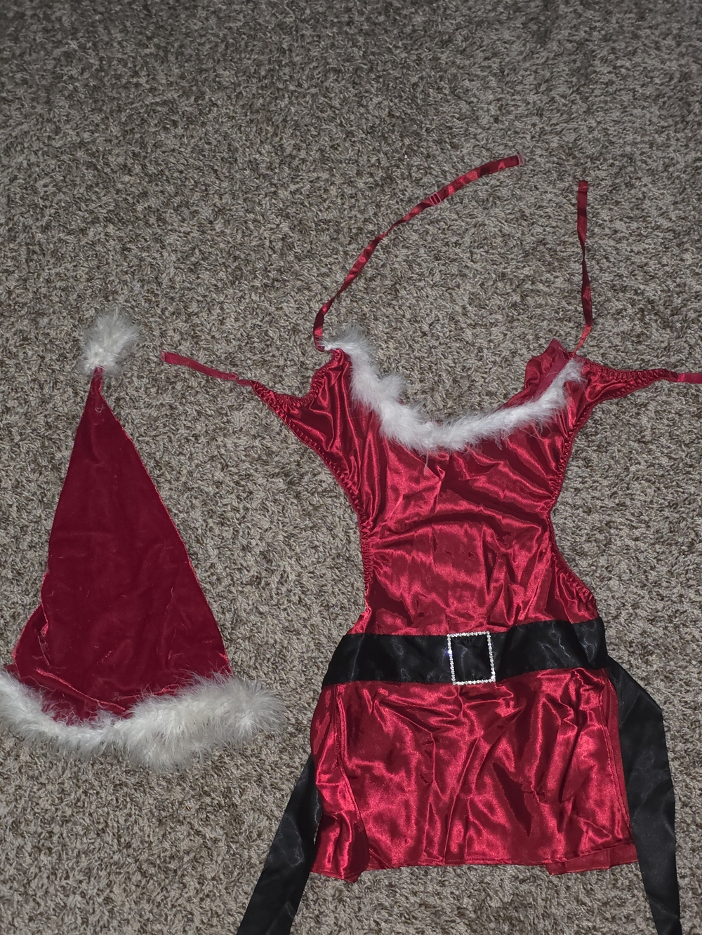 Frederick's of Hollywood Satin Santa Costume